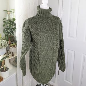 J. Crew Olive Green Cable Knit Sweater